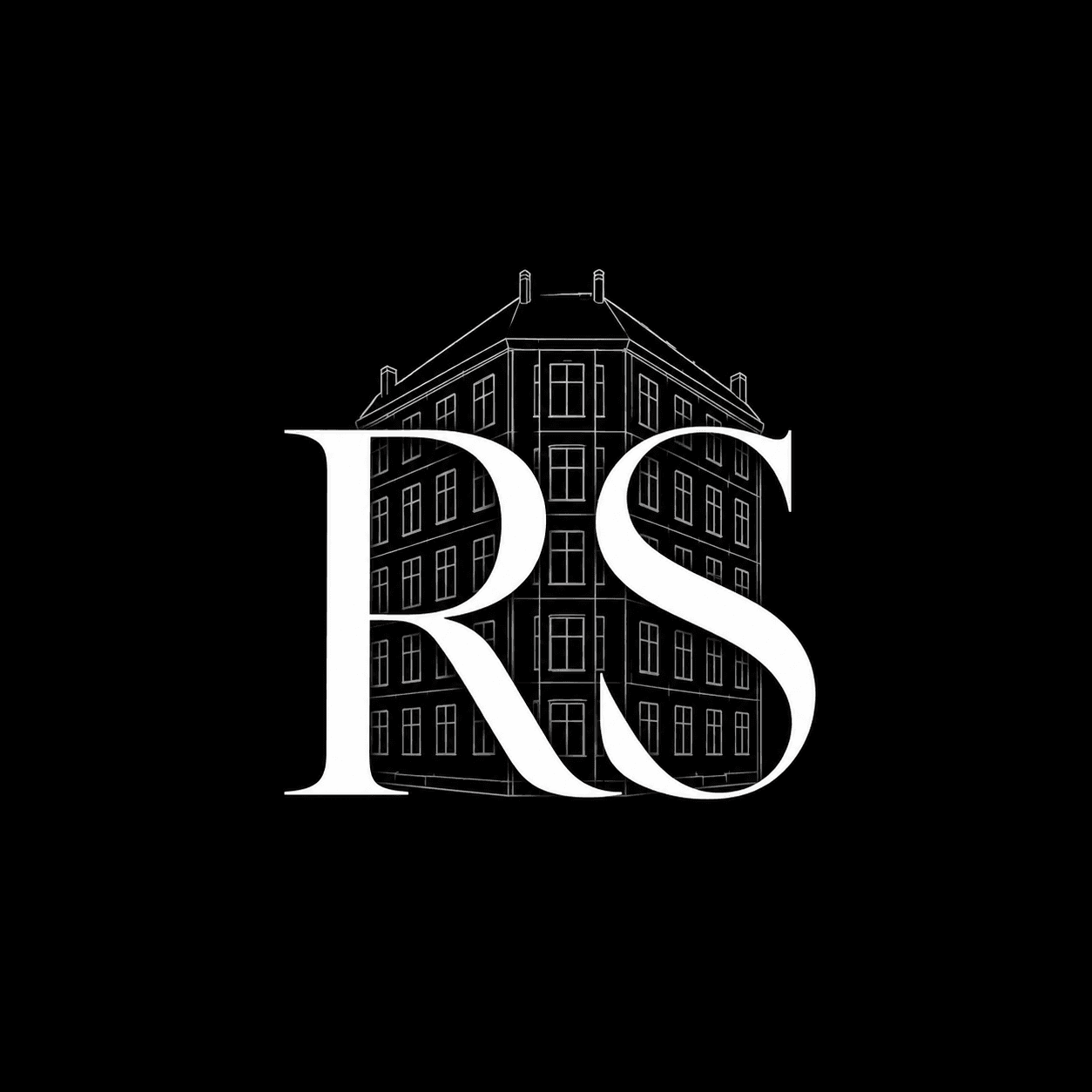 The RAMOVA STUDIO logotype — RS monogram over a line-drawn Scandinavian building